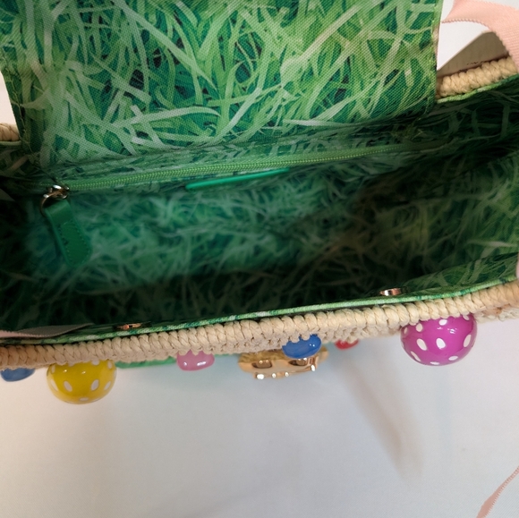 Betsey Johnson On The Hunt Wicker Easter Basket Bag With Bunny - Picture 7 of 8